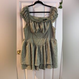 Green SHEIN Romper with Corset-Like Waist
